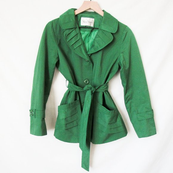 MaxMara Jackets & Blazers - MAXMARA Classic Chic Fall/Winter Lightweight Belted Jacket Green Designer -S